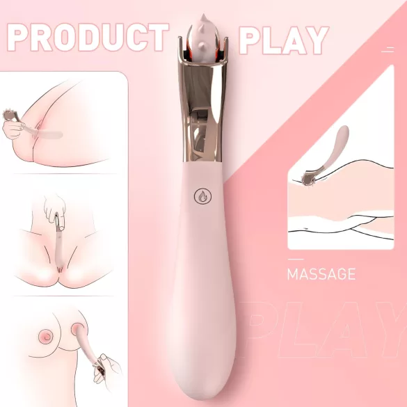 Sex HD - oppladbar, vanntett vibrator og kilhjul (rosa)