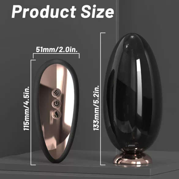 Sex HD Speil - varmende slikkevibrator (svart)