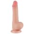 Lovetoy Glideskinn - suggekopp dobbel dildo - 19,5 cm (naturlig)