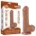 Lovetoy Glidende Hud - To-lags Dildo med Pung - 18,3cm (natur)