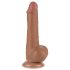 Lovetoy Sliding-Skin - to-lags dildo med testikler - 19,5cm (naturlig)