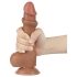Lovetoy Sliding-Skin - to-lags dildo med testikler - 19,5cm (naturlig)