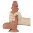 Lovetoy Sliding-Skin - dobbeltlags dildo med pung - 19,5cm (mørk natur)