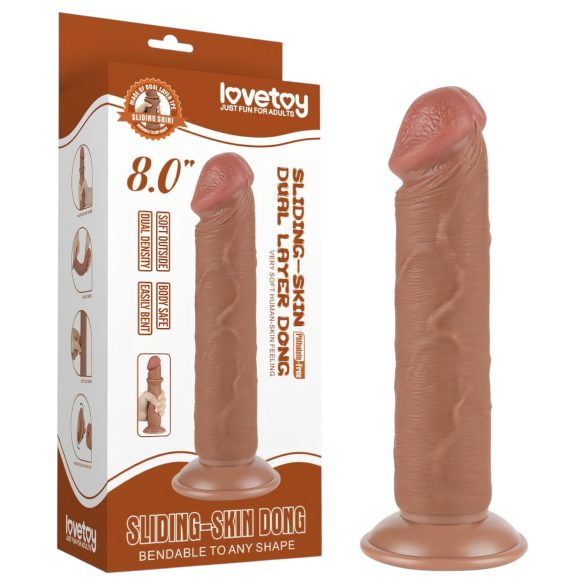 Lovetoy Sliding-Skin - sugekopp dobbeltsjiktdildo - 20 cm (naturlig)