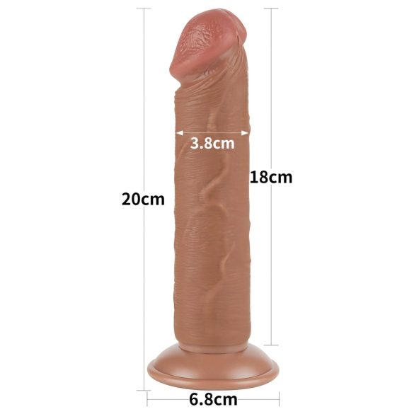 Lovetoy Sliding-Skin - sugekopp dobbeltsjiktdildo - 20 cm (naturlig)