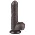 Lovetoy Sliding-Skin - testikulær dobbeltlagdildo - 18,3 cm (brun)
