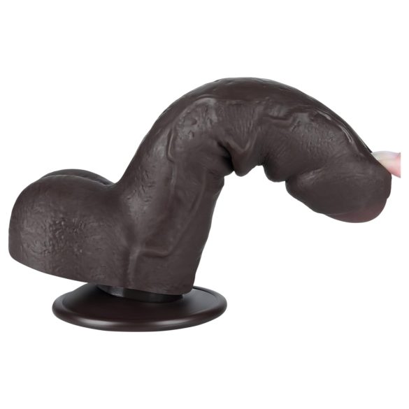 Lovetoy Sliding-Skin - testikulær dobbeltlagdildo - 18,3 cm (brun)
