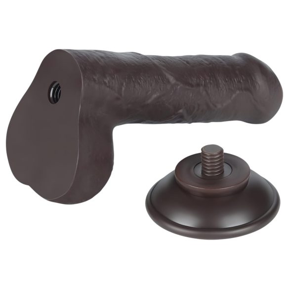 Lovetoy Sliding-Skin - testikulær dobbeltlagdildo - 18,3 cm (brun)