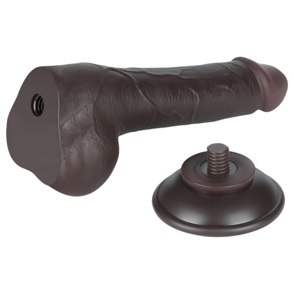 Lovetoy Sliding-Skin - testikel kaksjiktet dildo - 19,5 cm (brun)