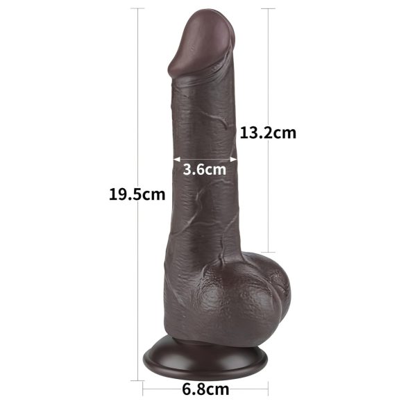 Lovetoy Sliding-Skin - testikel kaksjiktet dildo - 19,5 cm (brun)