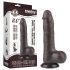 Lovetoy Sliding-Skin - realistisk tofarget dildo med testikler - 20cm (brun)
