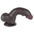 Lovetoy Sliding-Skin - realistisk tofarget dildo med testikler - 20cm (brun)
