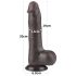 Lovetoy Sliding-Skin - realistisk tofarget dildo med testikler - 20cm (brun)