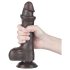 Lovetoy Sliding-Skin - realistisk tofarget dildo med testikler - 20cm (brun)