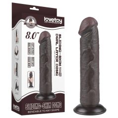   Lovetoy Sliding-Skin - sugekopp dobbeltlags dildo - 20 cm (brun)