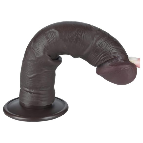 Lovetoy Sliding-Skin - sugekopp dobbeltlags dildo - 20 cm (brun)