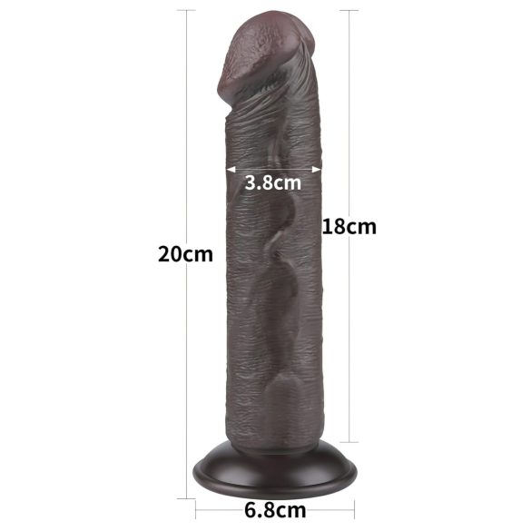 Lovetoy Sliding-Skin - sugekopp dobbeltlags dildo - 20 cm (brun)