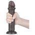 Lovetoy Sliding-Skin - sugekopp dobbeltlags dildo - 20 cm (brun)