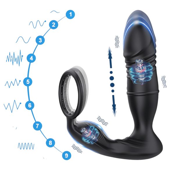 AlvUp - smart prostata vibrasjonsring for penis (svart)
