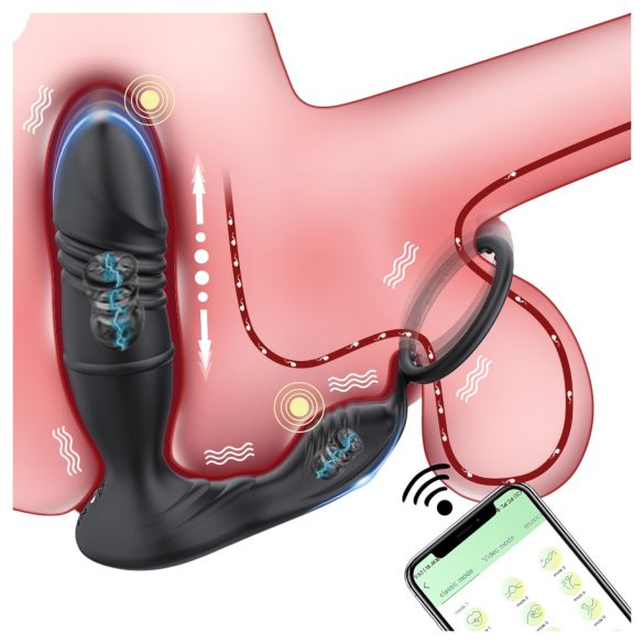 AlvUp - smart prostata vibrasjonsring for penis (svart)