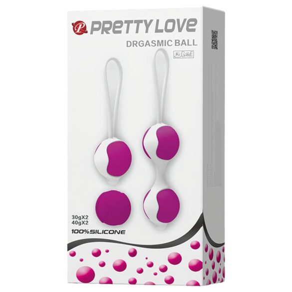 Pretty Love Orgasmisk - justerbart sett med benkuler (hvit-lilla)