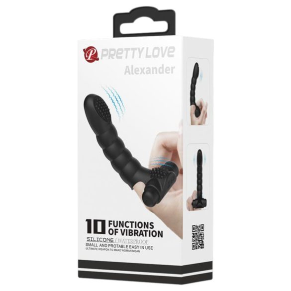 Pretty Love Alexander - stimulerende finger-vibrator (svart)