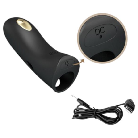 Pretty Love Marico - elektro stimuli finger vibrator (svart)