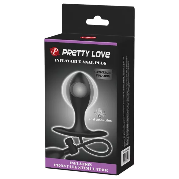 Pretty Love - oppblåsbar analutvider med kule (svart)