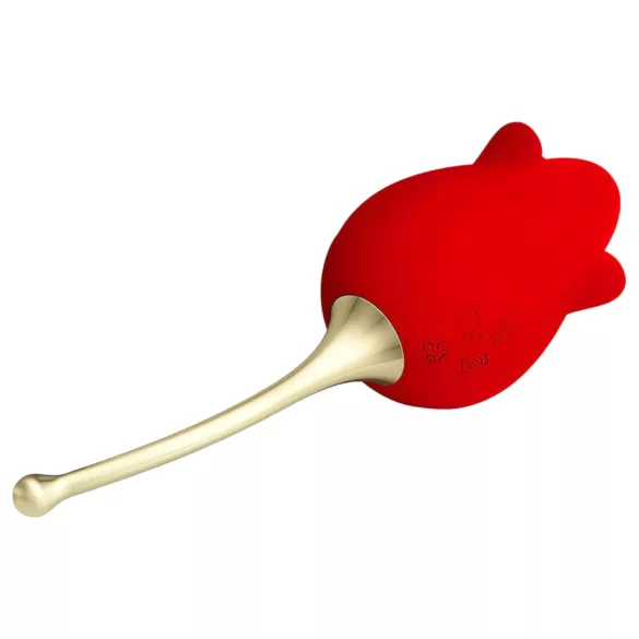 Pretty Love Rose Lover - 2-i-1 tunge klitorisvibrator (rød)