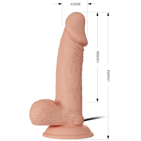Baile Zebulon - realistisk vibrator med testikler - 19cm (naturlig)
