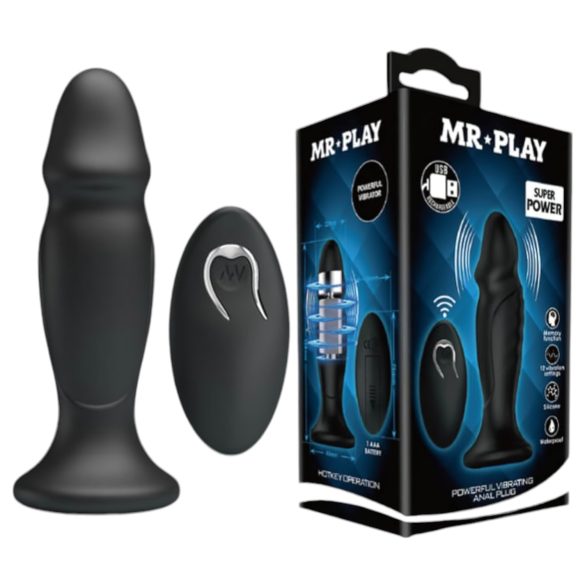 MR. PLAY - trådløs analvibrator med oppladning (svart)