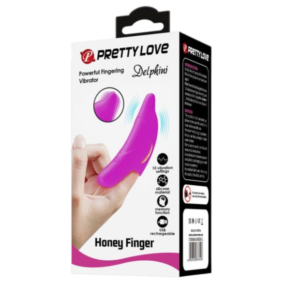 Pretty Love Delphini - delfin fingertuppvibrator (lilla)