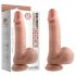 Dual Density - naturtro dildo med sugekopp og baller - 18cm (natur)