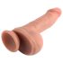 Dual Density - naturtro dildo med sugekopp og baller - 18cm (natur)