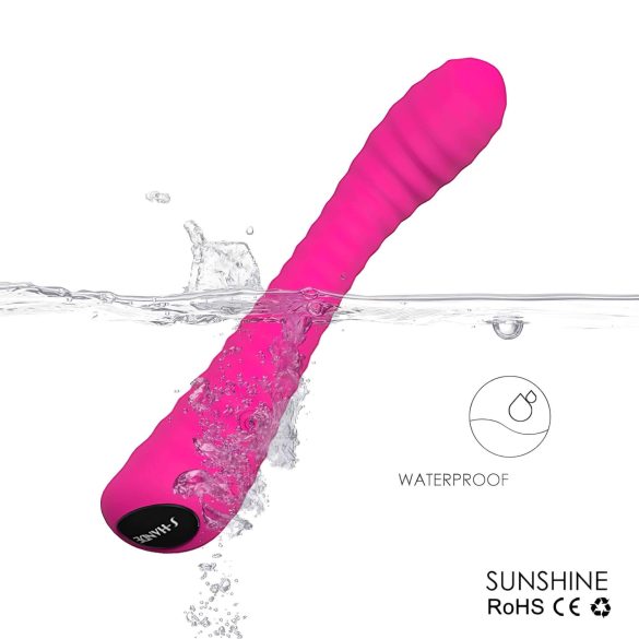 Sex HD Solskinn - Oppladbar, riflet G-punktvibrator (rosa)