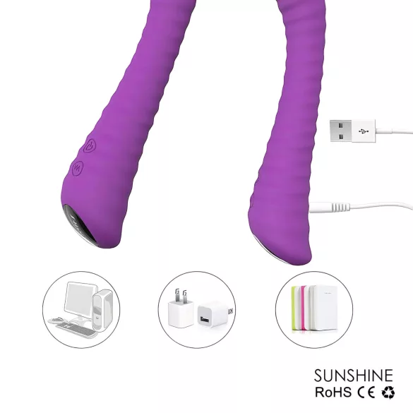 Sex HD Solskinn - oppladbar, rillet G-punkt vibrator (lilla)