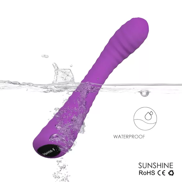 Sex HD Solskinn - oppladbar, rillet G-punkt vibrator (lilla)
