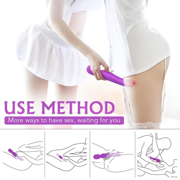 Sex HD Iris - Oppvarmende vibrerende massør med 2 motorer (lilla)
