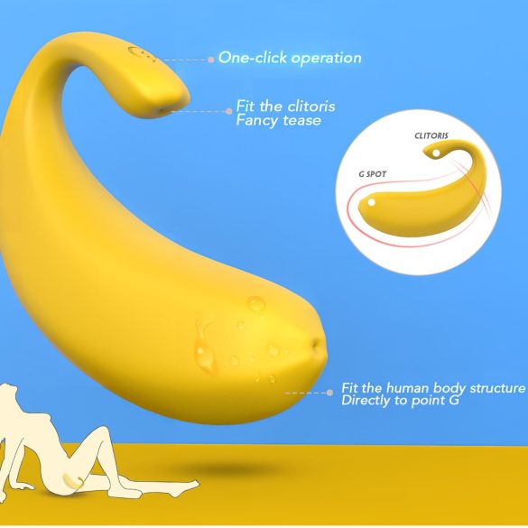 Sex HD - smart, bananformet vibrerende egg (gul)