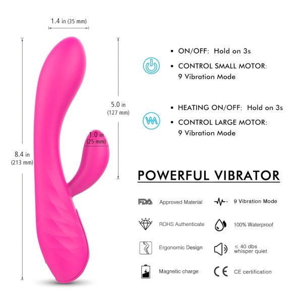 Sex HD Muses - oppladbar, vanntett varmende vibrator (rosa)