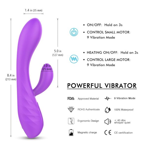 Sex HD Muses - oppladbar, vanntett vibrator (lilla)