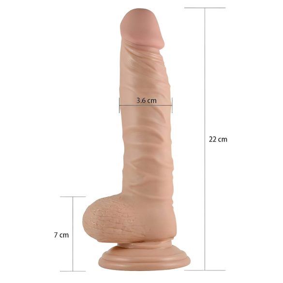 Lovetoy Real Extreme - sugekoppdildo - 21cm (natur)