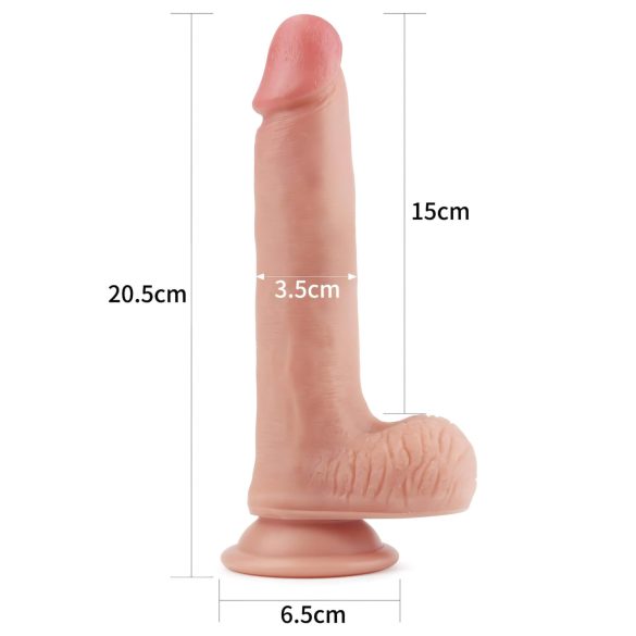 Naturtro dobbeltlags dildo - 20cm (naturlig)