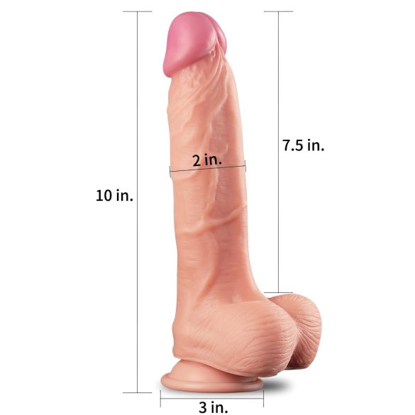 Lovetoy Nature Cock - realistisk dildo med dobbelt lag - 25 cm (naturfarge)
