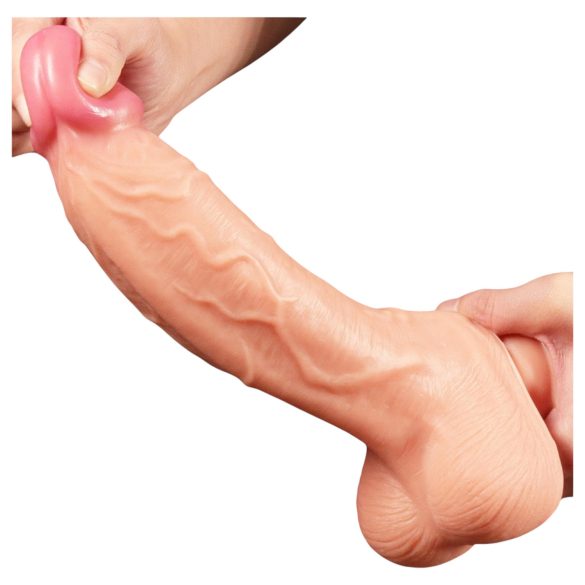 Lovetoy Nature Cock - realistisk dildo med dobbelt lag - 25 cm (naturfarge)