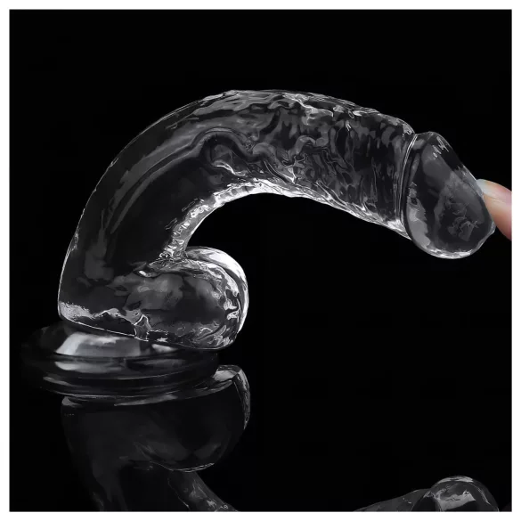 Lovetoy Flawless Clear - dildo med sugekopp - 19 cm (gjennomsiktig)