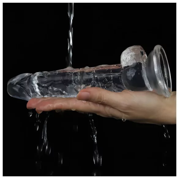 Lovetoy Flawless Clear - dildo med sugekopp - 19 cm (gjennomsiktig)