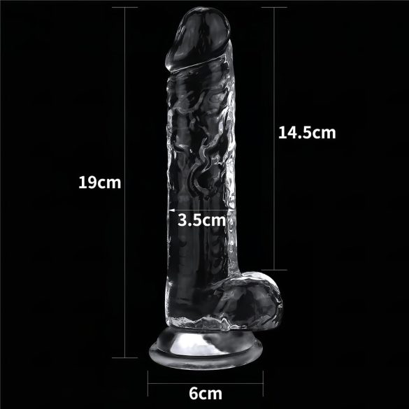 Lovetoy Flawless Clear - sugekoppdildo - 19 cm (gjennomsiktig)