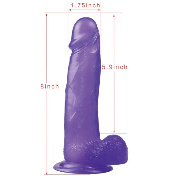 Lovetoy Jelly Studs - sugekoppdildo - 20cm (lilla)
