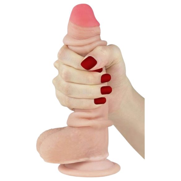 Lovetoy Glidingshud - to-lags dildo - 18cm (naturlig)